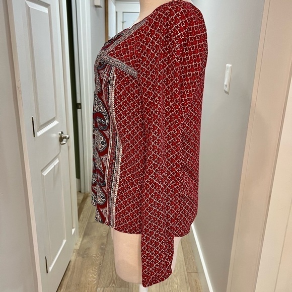 Lucky Brand Rayon Multicolor Long Sleeve Blouse - Picture 7 of 14